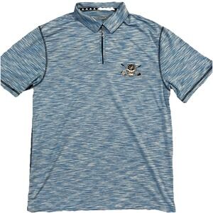 Tattoo Golf Polo‎ Shirt Mens Medium Blue Epic Collection Quarter Zip Logo Print